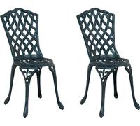 vidaXL Chaise de jardin, lot de 2, vert, 39 x 40 x 87 cm, aluminium