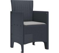 vidaXL Chaise de jardin, lot de 4, anthracite, 53 x 49 x 85 cm, polypropylène