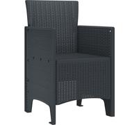 vidaXL Chaise de jardin, lot de 4, anthracite, 53 x 49 x 85 cm, polypropylène