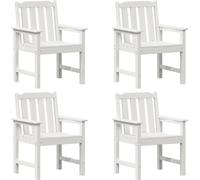 vidaXL Chaise de jardin, lot de 4, blanche, 65,5 x 59 x 88 cm, polyéthylène