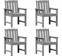 vidaXL Chaise de jardin, lot de 4, gris clair, 65,5 x 59 x 88 cm, polyéthylène