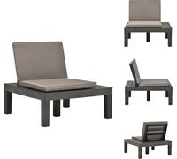 vidaXL Chaise de jardin lounge avec assise rembourrée Plastique Anthracite - Chaises de jardin