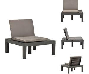 vidaXL Chaise de jardin lounge avec assise rembourrée Plastique Anthracite - Chaises de jardin