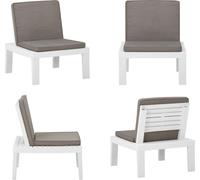 vidaXL Chaise de jardin lounge avec revêtement plastique blanc - Chaise de jardin - Chaise - Chaises