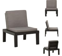 vidaXL Chaise de jardin lounge avec revêtement plastique gris - Chaises de jardin