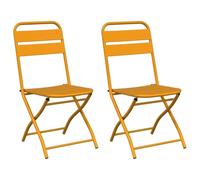 vidaXL Chaises de jardin pliantes – Lot de 2, couleur moutarde, 42 x 52 x 82 cm