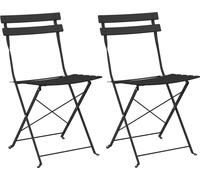 vidaXL Chaise de jardin pliante, lot de 2, anthracite, 42 x 46 x 82 cm, métal