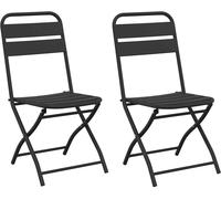 vidaXL Chaise de jardin pliante, lot de 2, anthracite, 42 x 52 x 82 cm