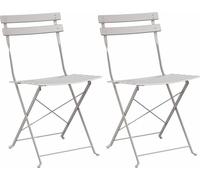 vidaXL Chaise de jardin pliante, lot de 2, beige, 42 x 46 x 82 cm, métal