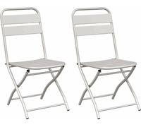 vidaXL Chaise de jardin pliante, lot de 2, beige, 42 x 52 x 82 cm
