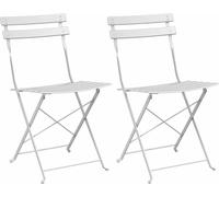 vidaXL Chaise de jardin pliante, lot de 2, blanche, 42 x 46 x 82 cm, métal