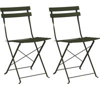 vidaXL Chaise de jardin pliante, lot de 2, vert, 42 x 46 x 82 cm, métal