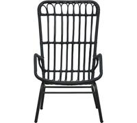 vidaXL Chaise de jardin Poly rotin noir