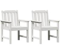 vidaXL Chaise de jardin pour salle à manger, lot de 2, blanche, 65,5 x 59 x 88 cm, HDPE