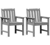 vidaXL Chaise de jardin pour salle à manger, lot de 2, gris clair, 65,5 x 59 x 88 cm, HDPE