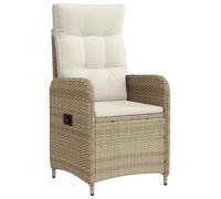 vidaXL Chaise de jardin réglable Beige et blanc crème