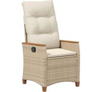 vidaXL Chaise de jardin réglable Beige et crème 64 x 57,5 x 112 cm