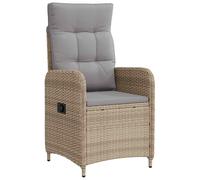 vidaXL Chaise de jardin réglable Beige et gris clair