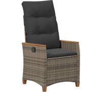 vidaXL Chaise de jardin réglable en polyrotin gris et gris foncé