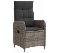 vidaXL Chaise de jardin réglable Gris et gris foncé