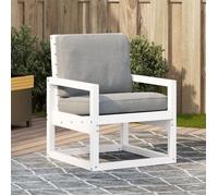 vidaXL Chaise de jardin 57,5x63x76 cm – Pin massif, accoudoirs et dossier – Blanc