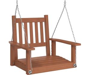 vidaXL Chaise de jardin suspendue avec chaînes en métal brun Sapin massif