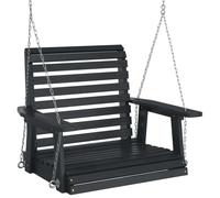 vidaXL Chaise de jardin suspendue avec chaînes métalliques Noir Sapin massif