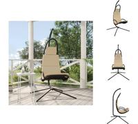 vidaXL Chaise de jardin suspendue avec coussin Crème Tissu Oxford et acier - Balançoires de jardin