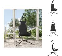 vidaXL Chaise de jardin suspendue avec coussin Gris foncé Tissu Oxford et acier - Balançoires de jardin