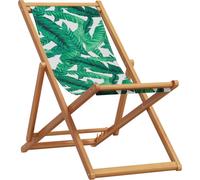 vidaXL Chaise de plage Pliable Feuille Bois Massif Eucalyptus Tissu