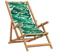 vidaXL Chaise de plage Pliable Feuille Bois Massif Eucalyptus Tissu
