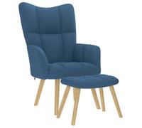 vidaXL Chaise de relaxation avec repose-pied Tissu Bleu 4016786