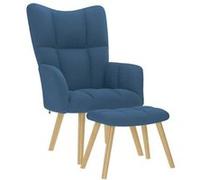 vidaXL Chaise de relaxation avec repose-pied Bleu Tissu, chaise, fauteuil relax, fauteuil relax en tissu, chaise de salon, 4016786 Bleu G