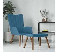 Chaise de relaxation avec repose-pied Bleu Velours327676