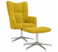 vidaXL Chaise de relaxation avec tabouret Jaune moutarde Velours