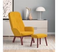 vidaXL Chaise de Relaxation avec Repose-pied Fauteuil de Relaxation Siège de Salon Meuble de Salle de Séjour Intérieur Jaune Moutarde Velours 3097663