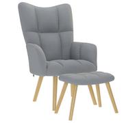 vidaXL Chaise de relaxation en tissu gris clair avec repose-pied pour salon