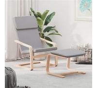 vidaXL Chaise de relaxation avec repose-pied – en tissu gris clair