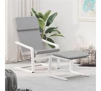 vidaXL Chaise de relaxation avec repose-pied Gris clair Tissu gris clair G