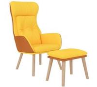 Chaise de relaxation avec repose-pied Jaune moutarde