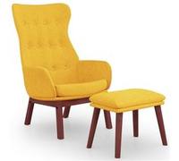 vidaXL Chaise de relaxation avec repose-pied Jaune moutarde Tissu