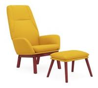 Chaise de relaxation avec repose-pied Jaune moutarde Tissu