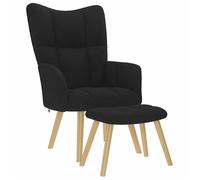 vidaXL Chaise de relaxation avec repose-pied Noir Tissu 4016780