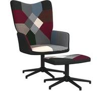 vidaXL Chaise de relaxation avec repose-pied Patchwork Tissu Multicolore G
