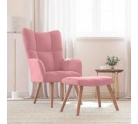 vidaXL Chaise de relaxation avec repose-pied - Rose