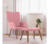 vidaXL Chaise de relaxation avec repose-pied Rose Velours