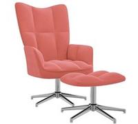 vidaXL Chaise de Relaxation avec Repose-Pied Fauteuil de Détente Siège de Relaxation Chaise de Détente Salon Salle de Séjour Rose Velours