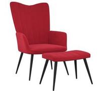 vidaXL Chaise de relaxation avec repose-pied Rouge bordeaux Velours Rouge G