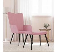 vidaXL Chaise de Relaxation avec Repose-pied Siège de Relaxation Chaise de Détente Fauteuil de Salon Salle de Séjour Salon Rose Velours 327692 Rose G