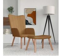 vidaXL Chaise de Relaxation avec Repose-pied Siège de Relaxation Fauteuil de Salon Salle de Séjour Maison Marron Velours327674